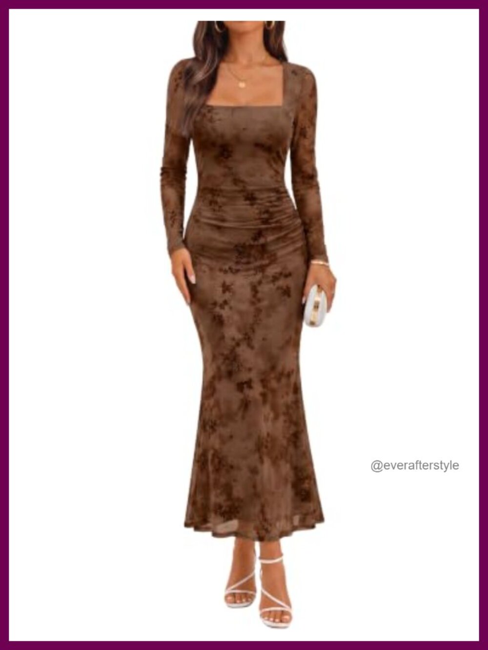 ZESICA Womens Fall Long Sleeve Bodycon Mesh Wedding Guest Formal Dress